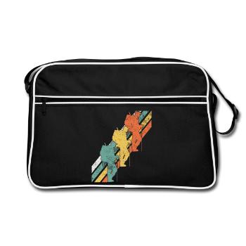 Wandern Wanderer - Retro Tasche - Schwarz/Weiß - Vorne