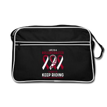 Cancer de la tête et du cou Cancer Rouge Blanc Rollercoaster - Sac Retro - noir/blanc - Devant