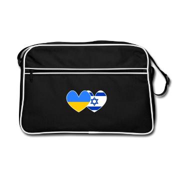 Soutien de l’Ukraine et d’Israël - Sac Retro - noir/blanc - Devant