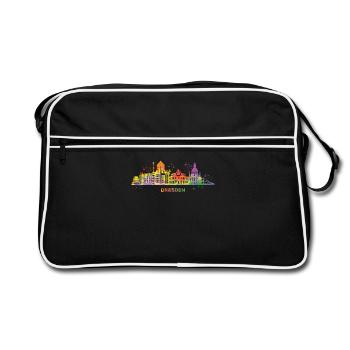 Dresden Skyline Colorful Dresdener - Retro Bag - black/white - Front