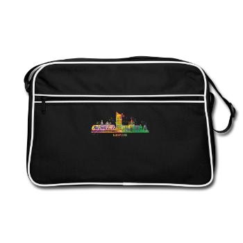 Leipzig Skyline Colorful Leipziger - Retro Bag - black/white - Front