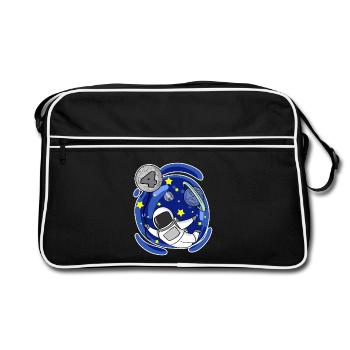4 years old boy - 4 birthday - I am 4 - Retro Bag - black/white - Front