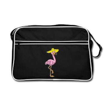 Chapeau de flamant rose - Sac Retro - noir/blanc - Devant