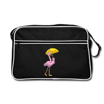 Parapluie Flamant Rose - Sac Retro - noir/blanc - Devant
