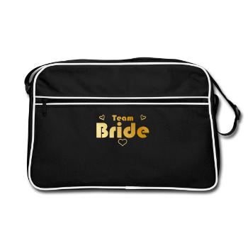 Team Bride Gold - Retro Tasche - Schwarz/Weiß - Vorne