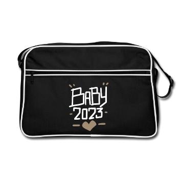 Grossesse Bébé enceinte 2023 - Sac Retro - noir/blanc - Devant