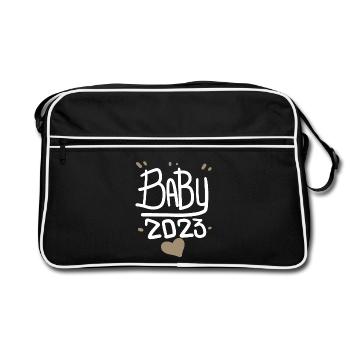 Grossesse Bébé enceinte 2023 - Sac Retro - noir/blanc - Devant