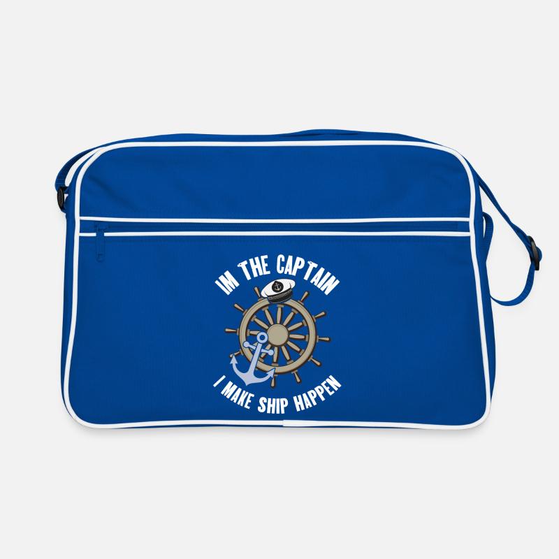 Captain Sailing Motorboat Boat Ship Sailor Retro Bag