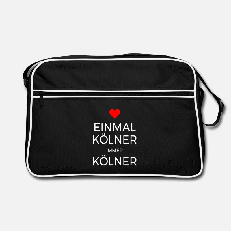 Köln Einmal Kölner Immer Kölner Karneval Kölsch - Retro Tasche - Schwarz/Weiß