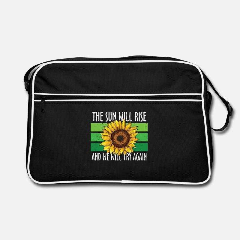 The Sun Will Rise And We Will Try Again - Retro Tasche - Schwarz/Weiß