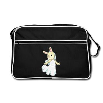 mariage avec voile de mariée lapin - Sac Retro - noir/blanc - Devant