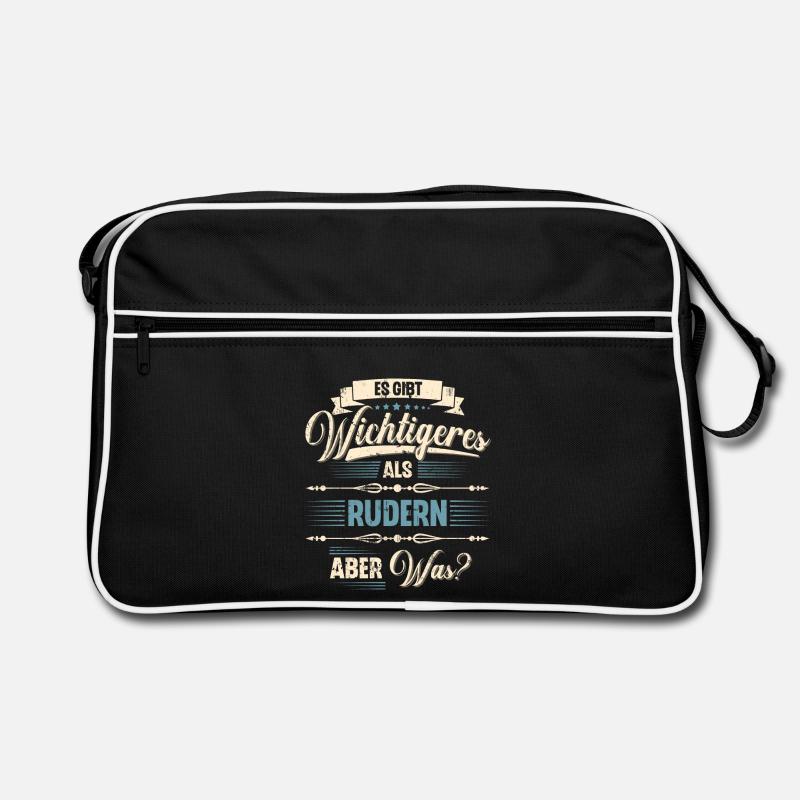 Rudern Ruderer Ruderboot - Retro Tasche - Schwarz/Weiß