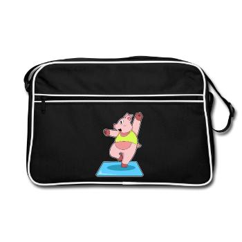 Gymnastique de fitness Yoga des cochons - Sac Retro - noir/blanc - Devant