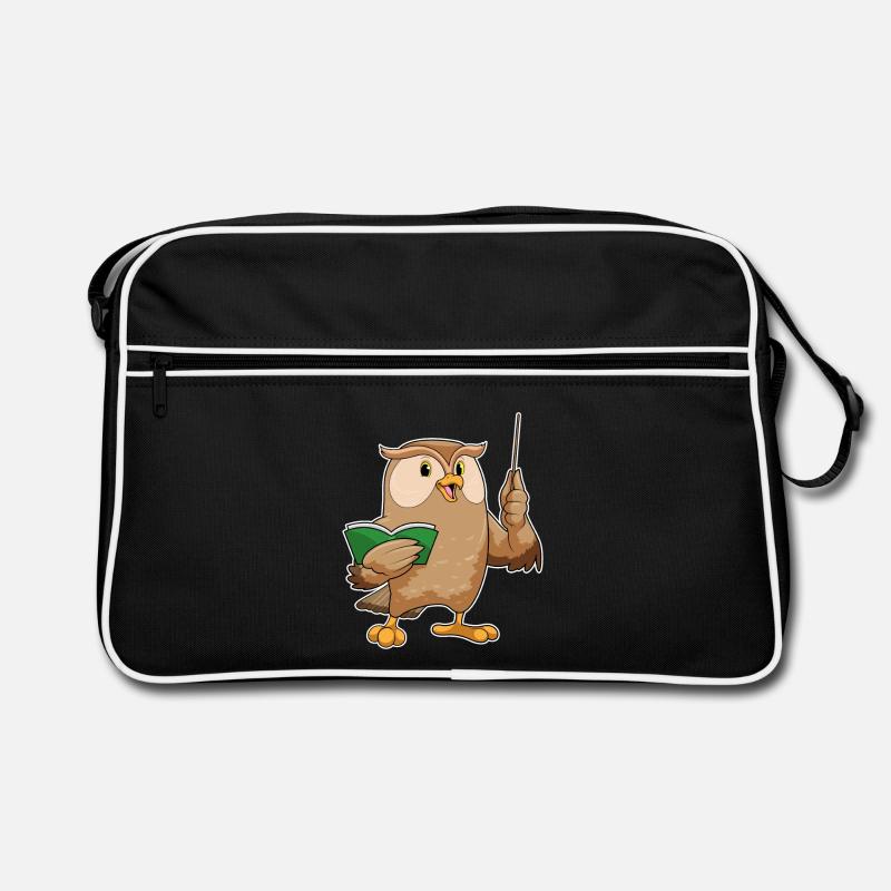Owl teacher pointer school Retro Bag
