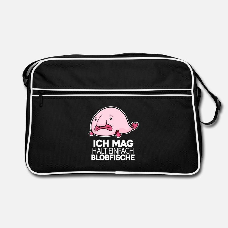 Blobfisch - Retro Tasche - Schwarz/Weiß