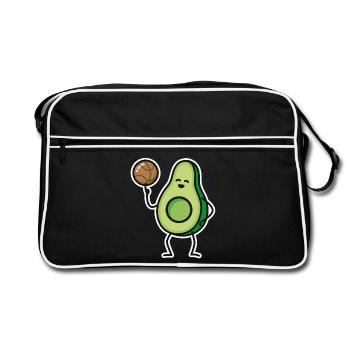 Funny Avocado Basketball Basketball Player Keto - Retro Bag - black/white - Front