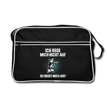 Ich Reg Mich Nicht Auf Du Regst Mich Auf - Retro Tasche - Schwarz/Weiß - Vorne