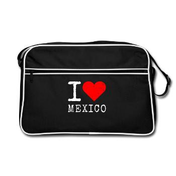 I Love Mexico Love Mexico Cinco De Mayo Mexicans - Retro Bag - black/white - Front
