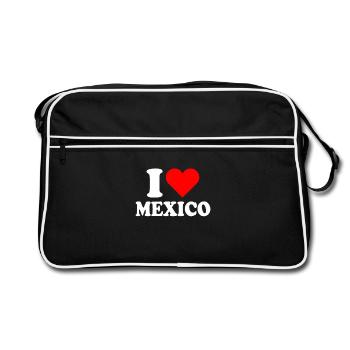 I Love Mexico Love Mexico Cinco De Mayo Mexicans - Retro Bag - black/white - Front