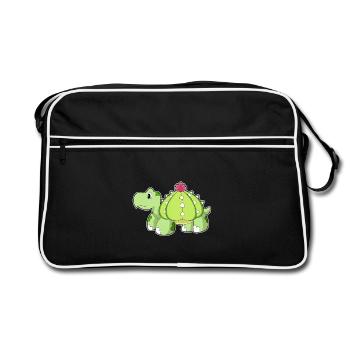 Turtle Cactus - Retro Bag - black/white - Front