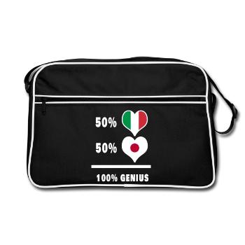 L'Italie et le Japon génie / cadeau - Sac Retro - noir/blanc - Devant