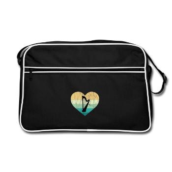 Irlande - J’adore la harpe irlandaise - Sac Retro - noir/blanc - Devant