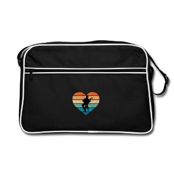 J’adore les guitaristes avec guitare acoustique - Sac Retro - noir/blanc - Devant