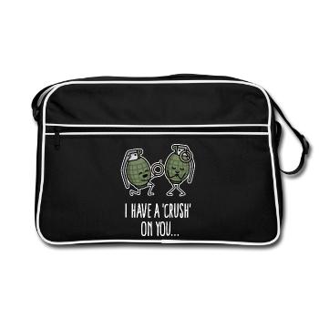 Army Soldier Marriage Proposal Hand Grenade Engagement - Retro Bag - black/white - Front