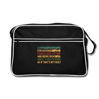 Désolé je suis fabuleux - Sac Retro - noir/blanc - Devant