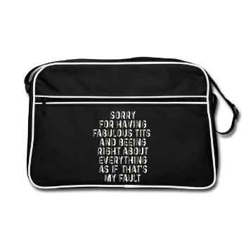 Désolé je suis fabuleux - Sac Retro - noir/blanc - Devant
