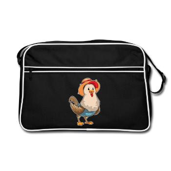 Ferme des éleveurs de poulets - Sac Retro - noir/blanc - Devant