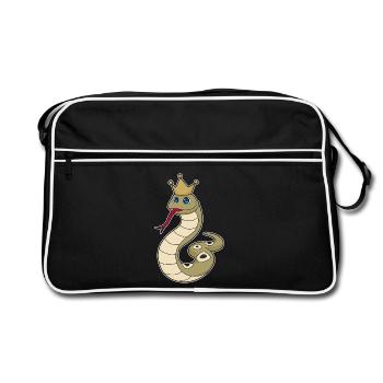 Snake Crown - Retro Bag - black/white - Front