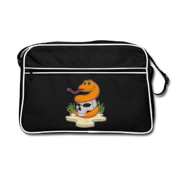 Snake Skull - Retro Bag - black/white - Front