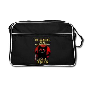Böser Fehler Grinsekatze Verrückte Katze Messer - Retro Tasche - Schwarz/Weiß - Vorne