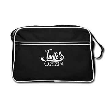 Tante 2022 - Werdende Tante - Tante werden - Retro Tasche - Schwarz/Weiß - Vorne