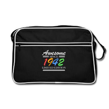 1942 - Jahrgang 1942 - Fantastisch seit 1942 - Retro Tasche - Schwarz/Weiß - Vorne