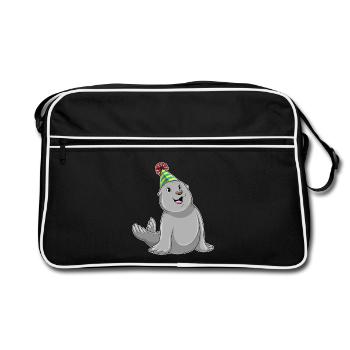 Chapeau d’anniversaire de phoque - Sac Retro - noir/blanc - Devant