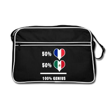 France and Mexico Genius / Gift - Retro Bag - black/white - Front