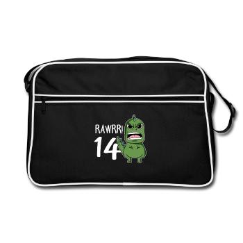 14, quatorze, 14 ans, 14 ans, numéro 14 - Sac Retro - noir/blanc - Devant