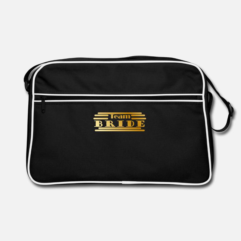 Team Braut in Gold Retro Tasche