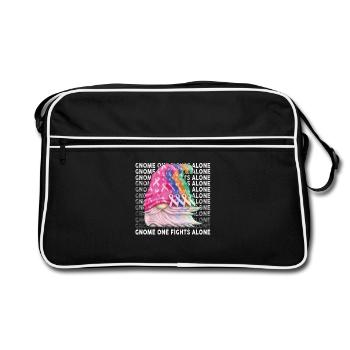 Gnome One Fights Alone Fight Cancer - Retro Bag - black/white - Front