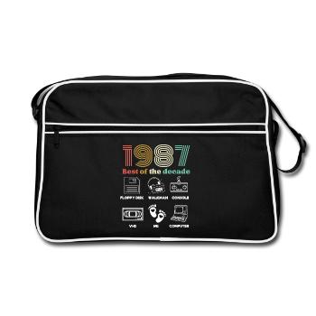 Best of the Decade 1987 - Geburtstagshumor - Retro Tasche - Schwarz/Weiß - Vorne