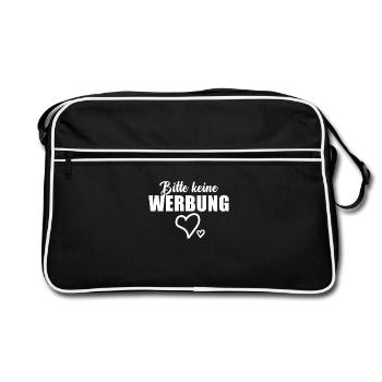Bitte keine Werbung - Retro Tasche - Schwarz/Weiß - Vorne