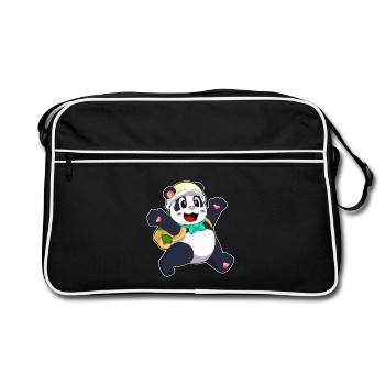 École de sac à dos pour élèves Panda - Sac Retro - noir/blanc - Devant
