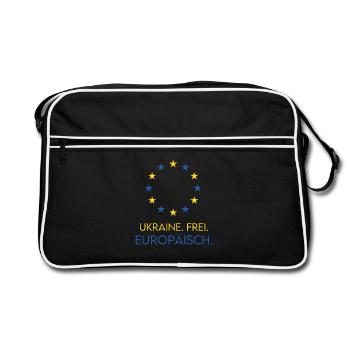 UKRAINE FREE EUROPEAN - Soutenez l'Europe du futur - Sac Retro - noir/blanc - Devant