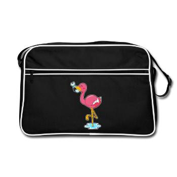 Poisson flamant rose - Sac Retro - noir/blanc - Devant