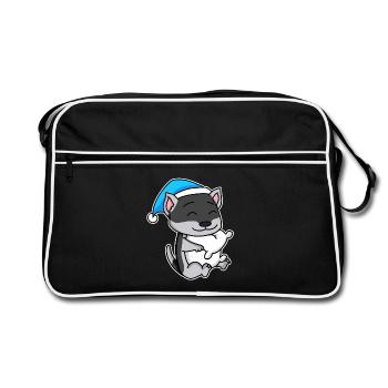 Chien race de chien Siberian Husky - Sac Retro - noir/blanc - Devant