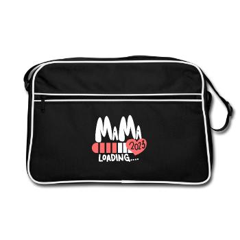 Maman 2023 Mère Grossesse Enceinte - Sac Retro - noir/blanc - Devant