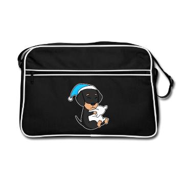 Chien Race de chien Teckel Teckel - Sac Retro - noir/blanc - Devant