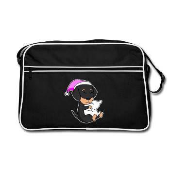 Chien Race de chien Teckel - Sac Retro - noir/blanc - Devant